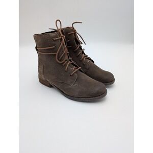 Josef Seibel Boots Womens‎ Size 6.5 Brown Suede Lace Up Ankle Combat Shoes